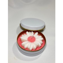 Ahududu Kokulu Papatya Dekorlu Kutu Soya Mum