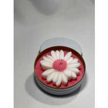 Ahududu Kokulu Papatya Dekorlu Kutu Soya Mum