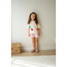 Fruit Team Kız Çocuk Şortlu Takım – Ekru/pembe