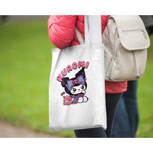 Akumastik Sanrio Hello Kitty Kuromi Bez Çanta 35X40CM -Omuz Çantası- Tote Bag - Sevimli Çanta