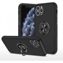 Newface  Apple iPhone 11 Pro Max Kılıf Elit Yüzüklü Kapak - Siyah Zrnet