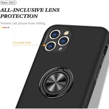 Newface  Apple iPhone 11 Pro Max Kılıf Elit Yüzüklü Kapak - Siyah Zrnet