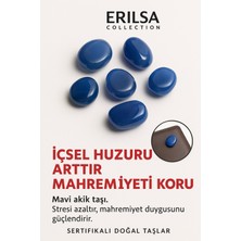 Sertifikalı Cüzdan Boy Tamburlanmış Mavi Akik Taşı Kütle - Huzur, Ifade Gücü Günlük Enerji Dengesi