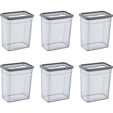 6'lı Setskali Dikdörtgen Saklama Kabı Antrasit 2350 ml - Antrasit, Çok Amaçlı Saklama Kabı