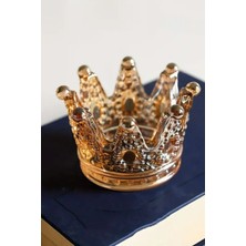 Open Home Concept Gold Kral Tacı Model Mini Mumluk,Küllük,Lokumluk Çok Amaçlı Kase