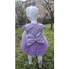 Kız Bebek Çocuk Doğum Günü Bayram Özel Gün Simli Kumaş Tütü Etekli Elbise
