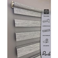 Parde Yaşam Serisi Ithal Kumaş Gri Bambu Zebra Stor Perde