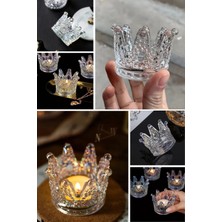 ® Kral Tacı Model Mini Mumluk,küllük,lokumluk Çok Amaçlı Şeffaf Cam Kase