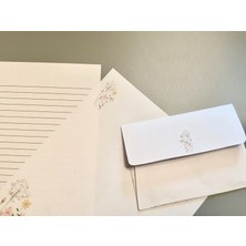 Dağ Çiçekleri Mektup Not Kağıdı, +5 Düz Kağıt +5 Çizgili Kağıt +5 Zarf (A4 Boyut)
