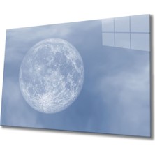 Shopping Haven Ay 1 Temalı Modern Uv Dijital Baskı Dekoratif Cam Tablo