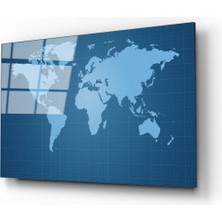 Shopping Haven Dünya Haritası 70 Cam Tablo