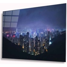 Shopping Haven Şehir Manzara Cam Tablo 4mm Dayanıklı Temperli Cam