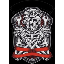 Iskelet Tablo Sticker 10X10 Cmrenkli Sticker