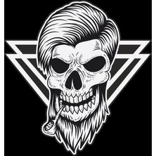 Pipo Içen Kurukafa Sticker 10X10 Cmrenkli Sticker