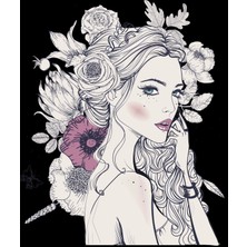 Kadın Sticker 10X10 Cmrenkli Sticker