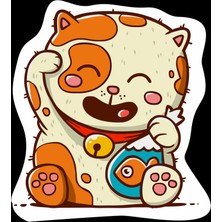 Kedi Sticker 10X10 Cmrenkli Sticker