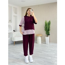 Aisha Elbise Kadın Kristal 2 Iplik Kumaş Yanları Çizgili Takım