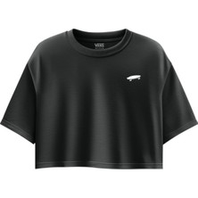 Vans VN000P5QBLK1-W Salton Relax Crop Ss Siyah Yuvarlak Yaka Normal Düz Kadın T-Shirt
