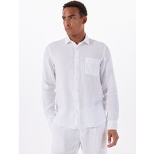 Mr. Mood Standart Düğmeli Yaka Beyaz Erkek Gömlek Mr Madrıd