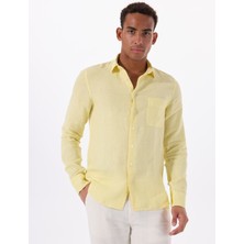 Mr. Mood Standart Düğmeli Yaka Sarı Erkek Gömlek Mr Madrıd