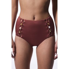 Açık Kahverengi Astrid High Yüksek Bel Bikini Altı