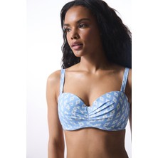 Renkli Nomi Lotus Geometrik Desenli Bikini Üstü