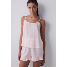 Tulips Şortlu Açık Pembe Pijama Takımı