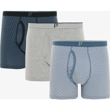 Erkek Pamuklu Comfort 3lü Çok Renkli Boxer Külot