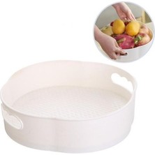 Hobibahçem® 360 Derece Dönebilen Mekanizmalı Yuvarlak Tepsi Formlu Sunum ve Servis Organizer Tablası