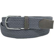 3.5 Cm. Elastik Esnek Unisex Örgü Kemer Füme