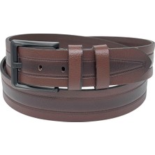 4.5 Cm. Spor Hakiki Deri Ortası Desenli Model Erkek Kemer Siyah