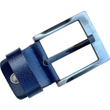 4.5 Cm. Yedek Kemer Tokası Vidalı Hakiki Deri Lacivert