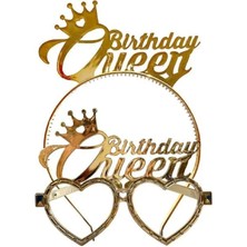 Birthday Queen Mika Taç Gözlük - Doğum Günü Konsepti - Parti Malzemeleri