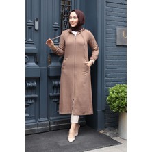 Kapşonlu Camel Tesettür Kap 539C