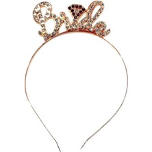 Dodomar Taç BRİDE metal taşlı elmaslı elyazılı ROSEGOLD