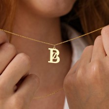 Hom Silver Jewelry 925 Ayar Gümüş Kişiye Özel Harfli Iç Içe Geçmiş Tasarım Kadın Kolye