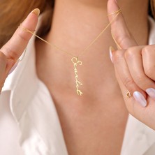 Hom Silver Jewelry 925 Ayar Gümüş Kişiye Özel Isimli Kadın Kolye