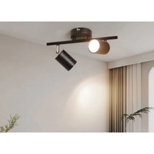 Mylights  Ampullü Ikili LED Spot Aplik Avize Armatür Harekli  Metal Gün Işı LED Ampul Dahildir Hareketli Başlık