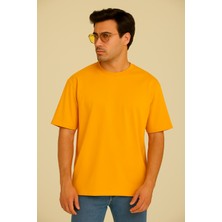 Guaraz Erkek Oversize Bisiklet Yaka %100 Pamuk Düz Basic Yazlık T-Shirt