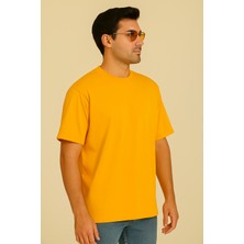 Guaraz Erkek Oversize Bisiklet Yaka %100 Pamuk Düz Basic Yazlık T-Shirt