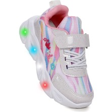 Kiko Kids Teno Cırtlı Işıklı Kız Bebek Spor Ayakkabı