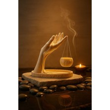 El Figürlü Saksılık Dekoratif Modern El Heykeli Saksı Lüks Masaüstü Biblo Minimalist Ev Ofis Dekoru