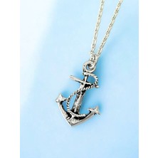 Çapa Denizci Tasarım 925 Ayar Gümüş Kolye