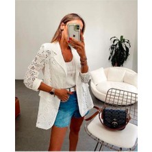 Fisto Işlemeli Blazer Yazlık Ceket