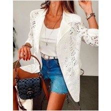 Fisto Işlemeli Blazer Yazlık Ceket