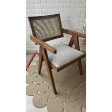 Silla Concept Luna Sandalye Teddy Krem Kahve Desenli Kumaş Ceviz Ahşap Sandalye
