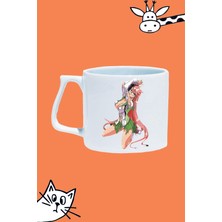 Tagagi Saya Karakter Anime Highschool Of The Dead Tasarım Baskılı Beyaz Lüks Kupa Bardak