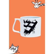 Oyun Klavye Tuş Wasd Gamer Tasarım Baskılı Beyaz Lüks Sap Kupa Bardak