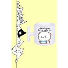 Şimdi Çalış Sonra Ağlarsın Moddo Tasarım Baskılı Beyaz T Sap Kupa Bardak