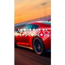 Yıldızlar 20X5 Jdm Yazı Araba-Motosiklet Cam Etiket Sticker Beyaz Renk